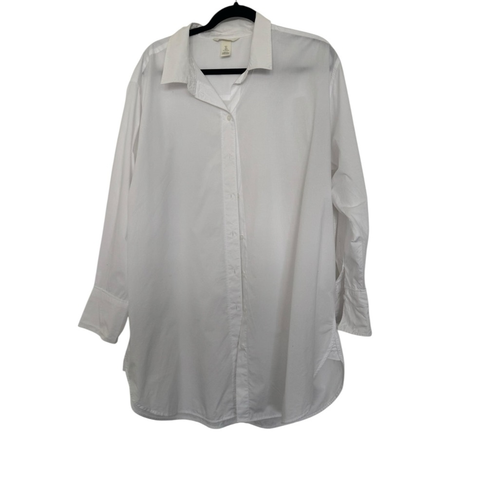 H&M Oversized White top great to go over leggings Sz L